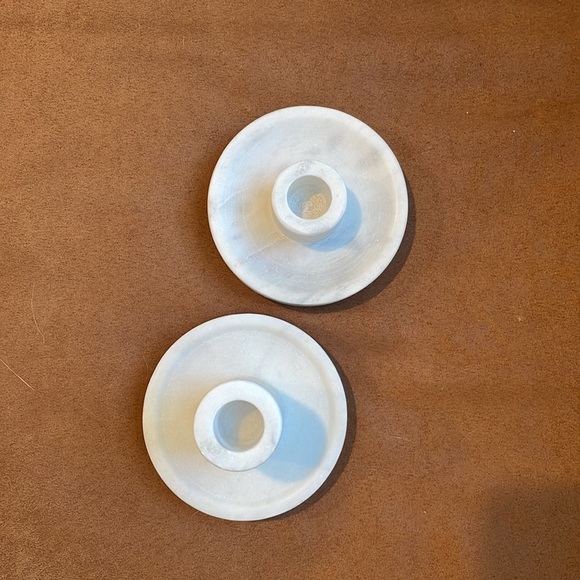 SET OF 2 Studio McGee Marble Taper Candle Holders - Picture 10 of 10